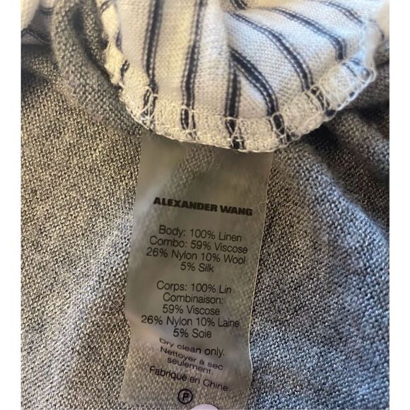 T by Alexander Wang 100% Linen Long Sleeve Tee - Picture 4 of 4